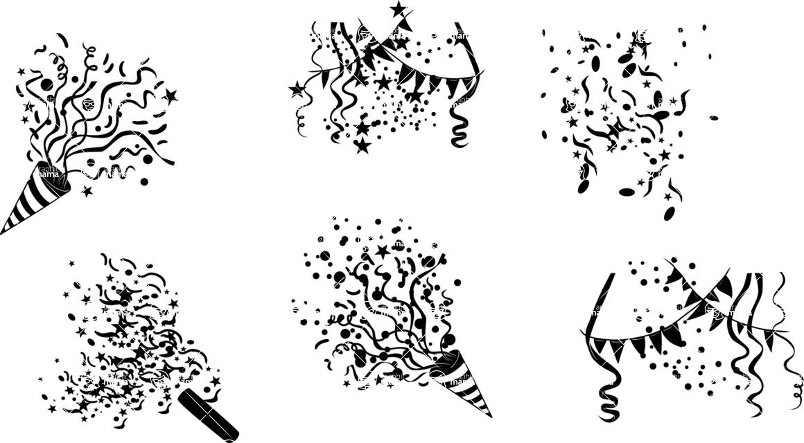 Vector silhouettes - Vector Confetti Silhouettes Set